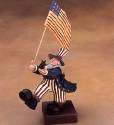 ww1323 marching uncle sam holding a star and flag, patriotic,  uncle sam, star, stars, stripe, stripes, patriotic, whimsical, Williraye, action, caricature, americana, fourth of july
