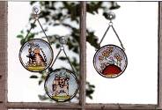 ww7112 ladybug, cow, cat, check, checkered, checks, checked border, checkered border, girl, girl flowers, stained glass, bluebird, whimsy, whimsical, americana, farm, country, rural, home spun, innocent