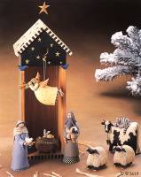 ww2619 Christmas, Cow, Sheep, Cat, birds, Bunny, Mary, Joseph, Angel, manger, stable, star