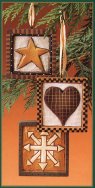 WW2387 A star, snowflake, and heart country style Christmas tree decorations