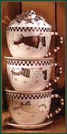 WW2438 Gift boxed large cups with Santa, snowman and angel flying among stars